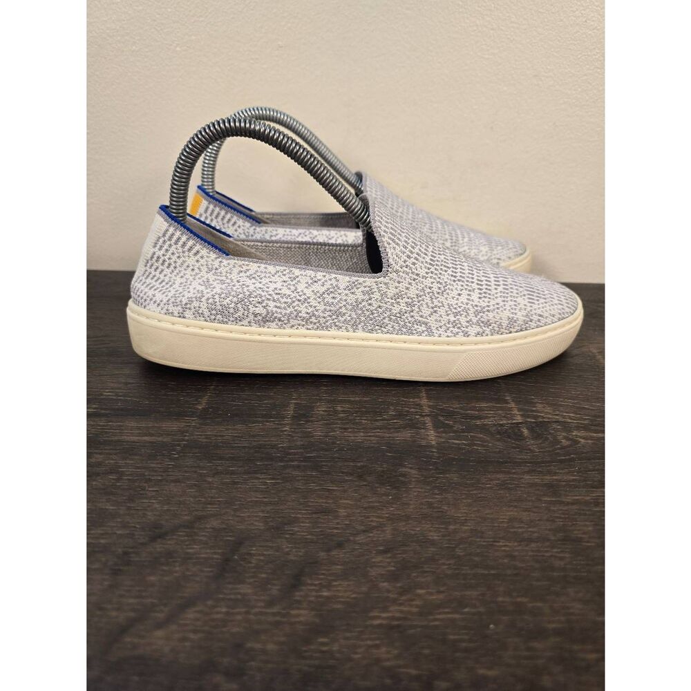 Rothys  The Original Slip On Sneakers White Knit Flats  Women's Shoes Size 8